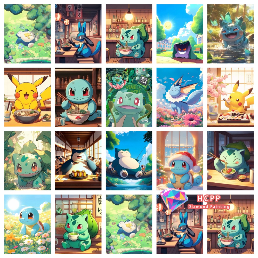 Resin Art Kit - Pikachu Bulbasaur Squirtle Anime Diamond Painting