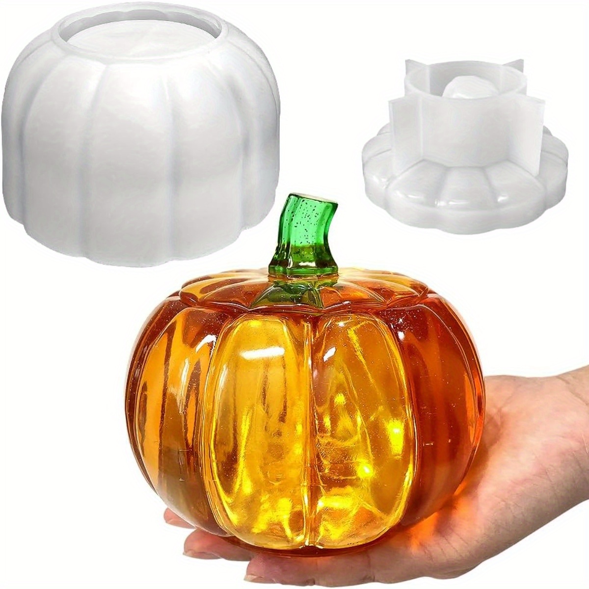 Resin Art Clay - 5'' Large Pumpkin Jar Mold, Halloween