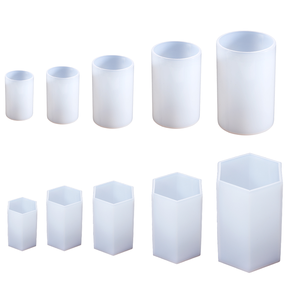 Resin Art Table - Cylinder Silicone Mold Hexagon Epoxy Resin