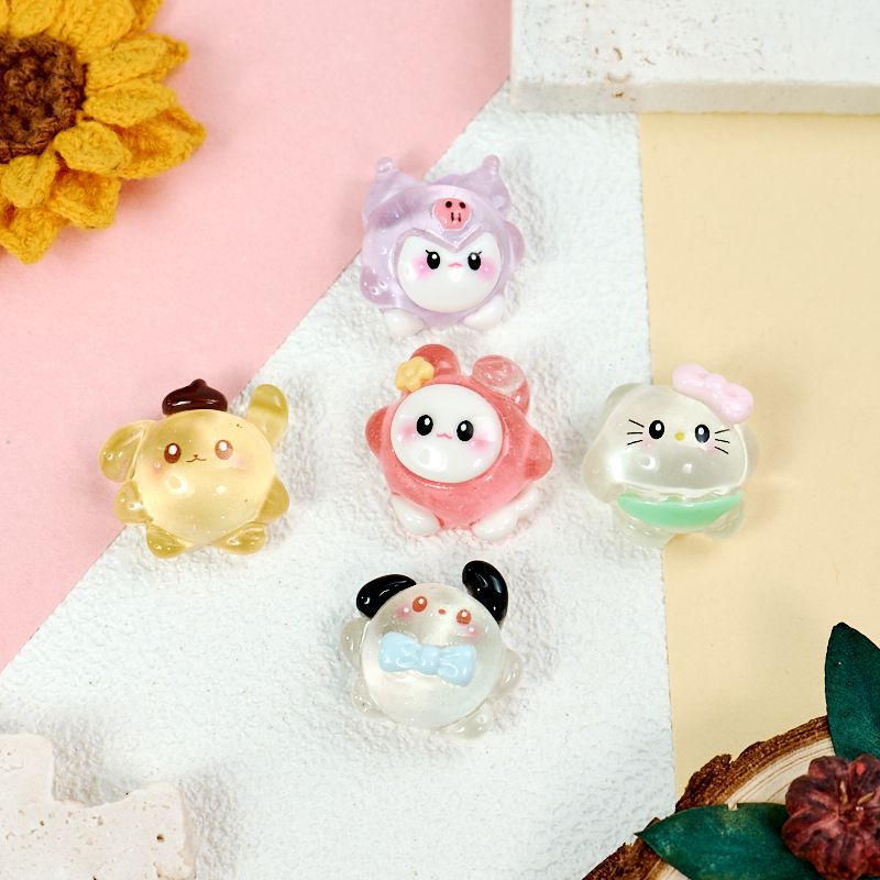 Resin Art Phone Case - 20PCS Glow-in-the-dark Resin Cabochons, Round Chubby