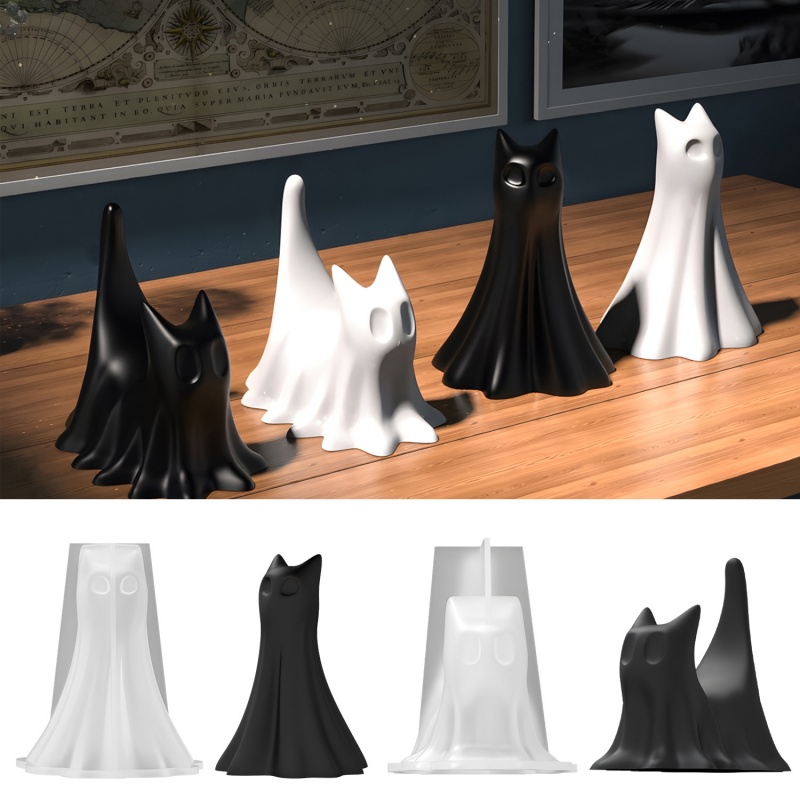 Resin Art Glue - Ghost Cat Halloween Desktop Ornament Plaster