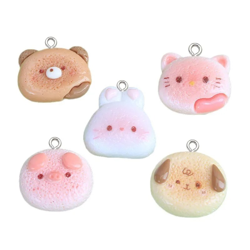 Resin Art Phone Case - 10Pcs Glossy Cartoon Rabbit Resin Charms