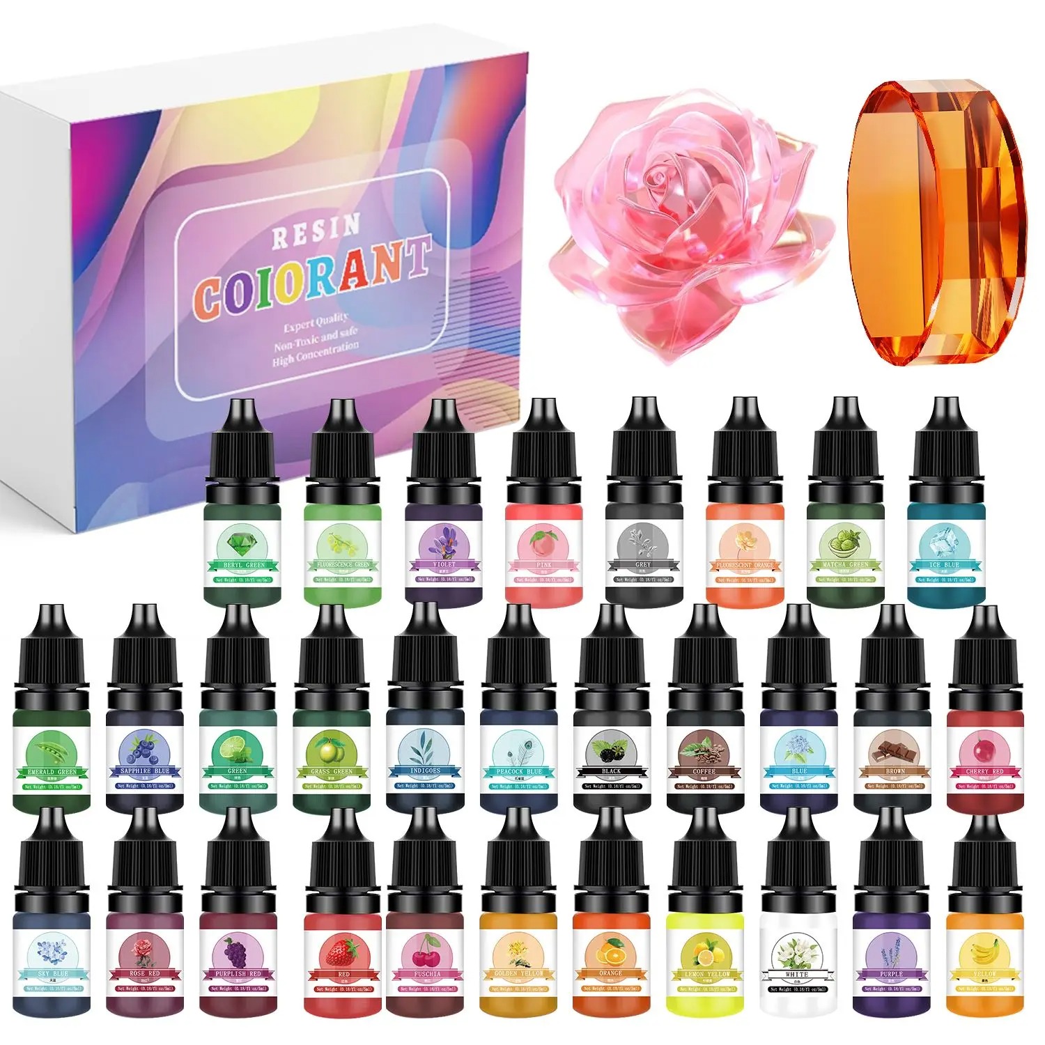 Resin Art Glue - 30Colors 5ml Epoxy Resin Pigment Kits