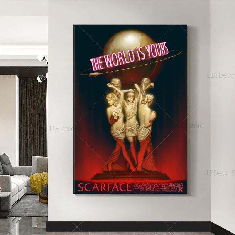 Resin Art On Canvas - The World Is Yours Scarface Retro