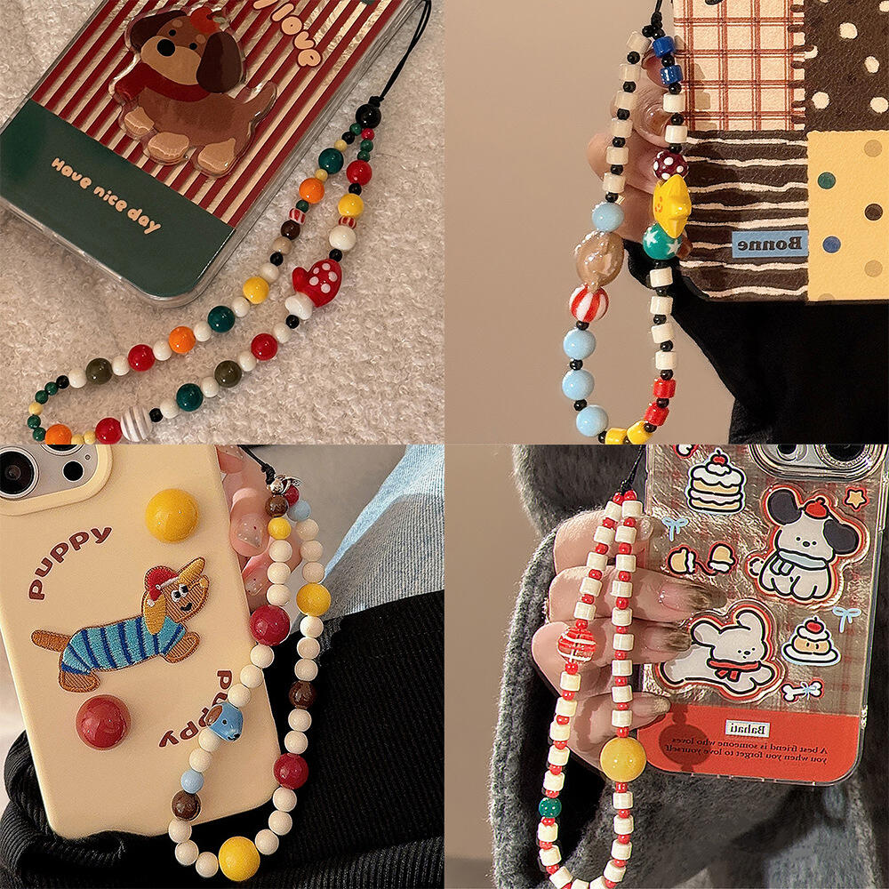 Resin Art Phone Case - Cute Dog Bear Cheese Pendant Mobile