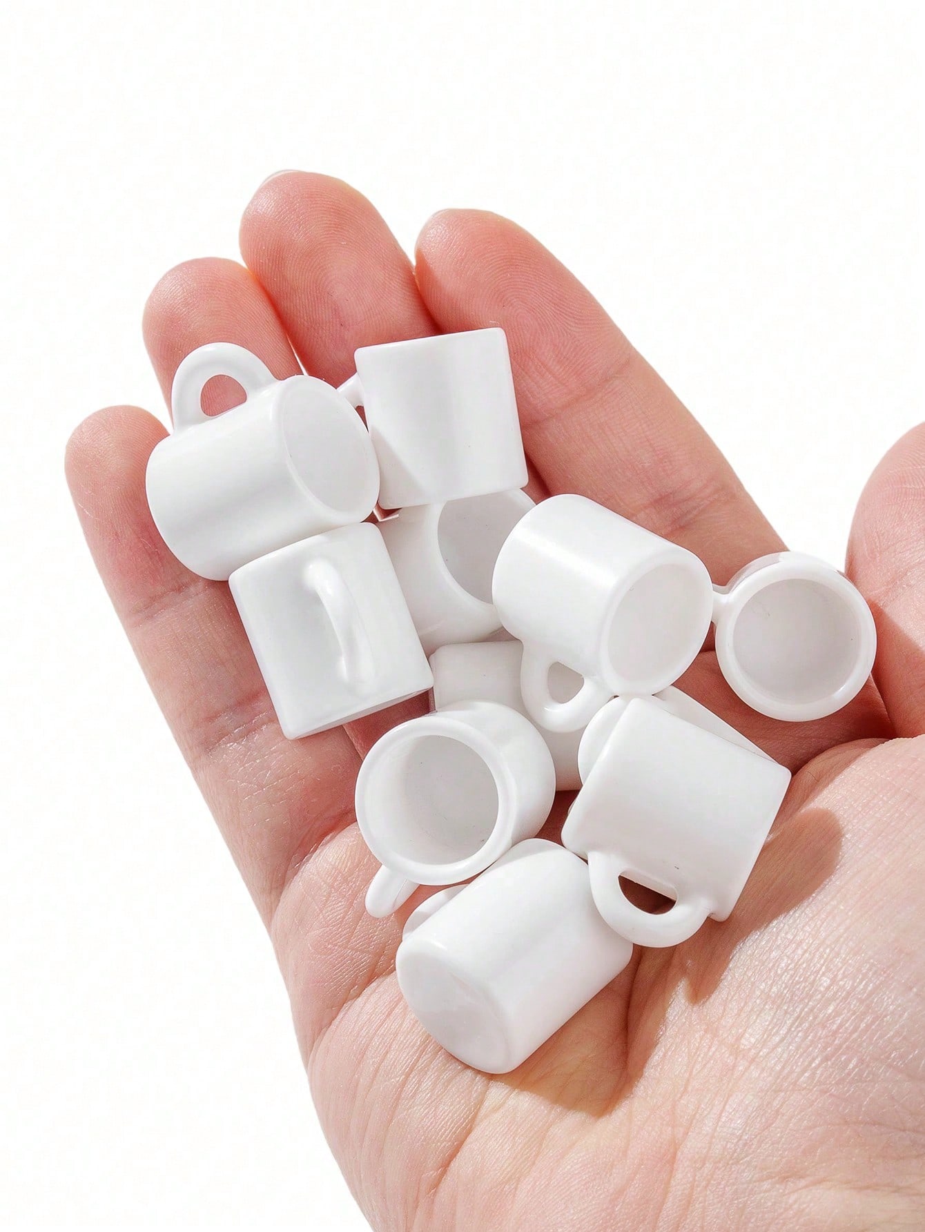 Resin Art Kitchen - 10pcs Dollhouse Miniature White Mugs: Miniature