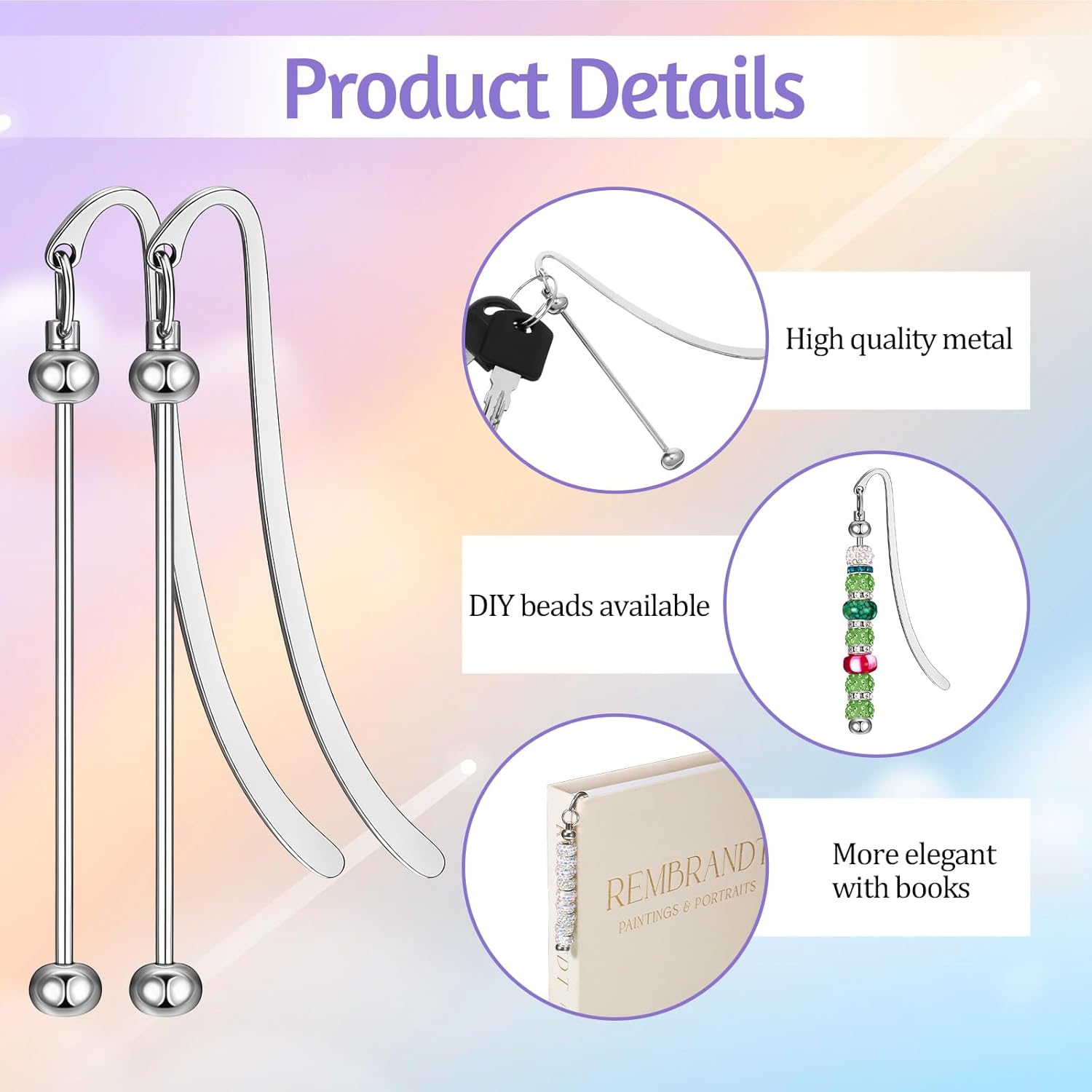 6Pcs Beadable Bookmarks DIY Me - Resin Art Bookmark ulasan dan harga