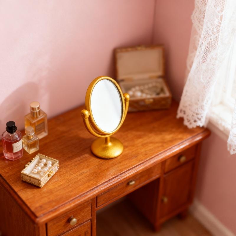 1Pcs Miniature Retro Mirror Dr - Resin Art Furniture ulasan dan harga