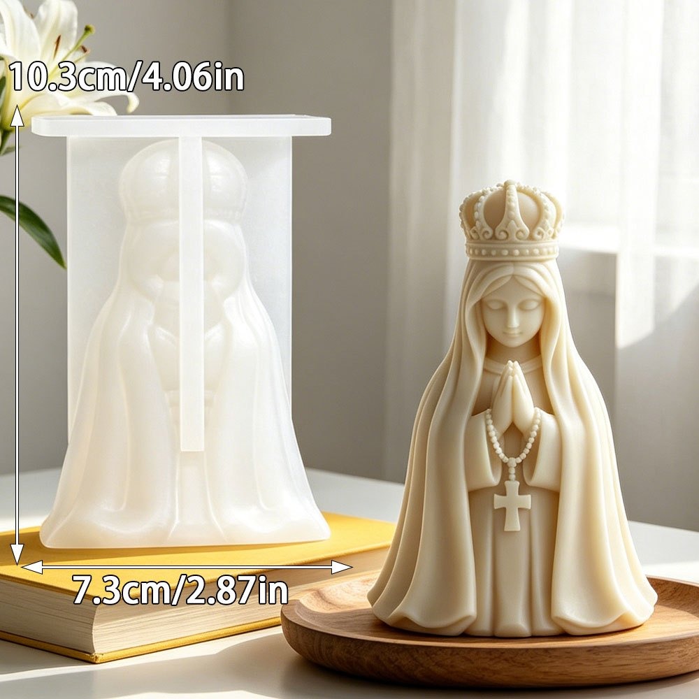 3D Crown Virgin Mary Silicone  - Resin Art Furniture ulasan dan harga