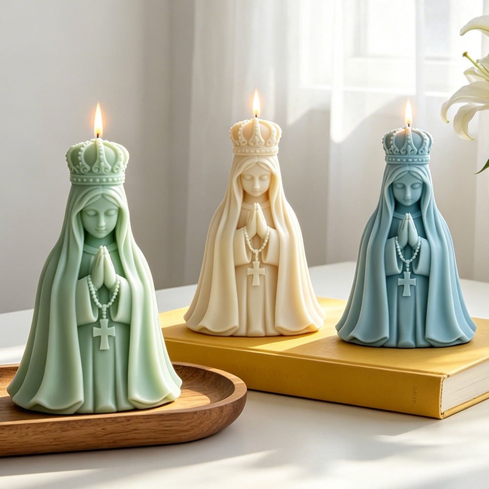 3D Crown Virgin Mary Silicone  - Resin Art Furniture ulasan dan harga