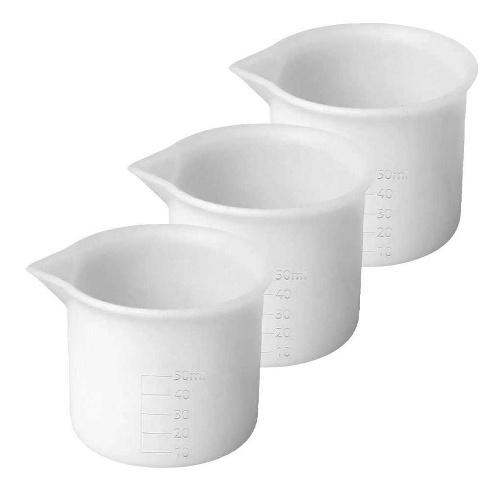 3Pcs 50Ml Silicone Measuring C - Resin Mixing Cup ulasan dan harga