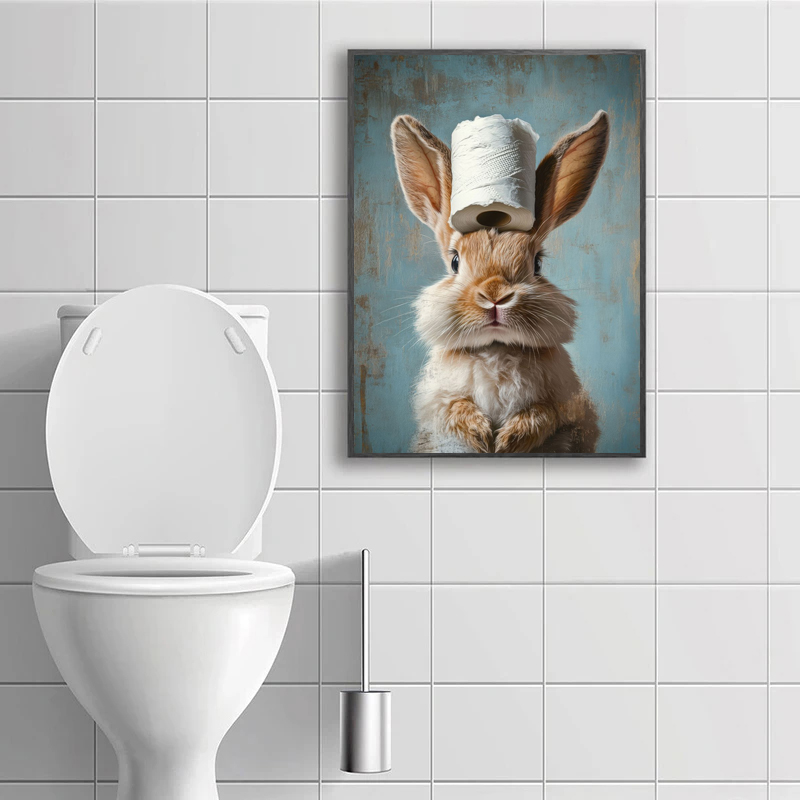 Cartoon Cute Funny Animals wit - Resin Art On Canvas ulasan dan harga