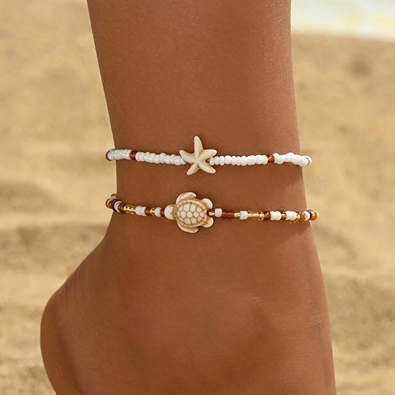 2pcs Brown Starfish And Turtle - Resin Art Beach Theme ulasan dan harga