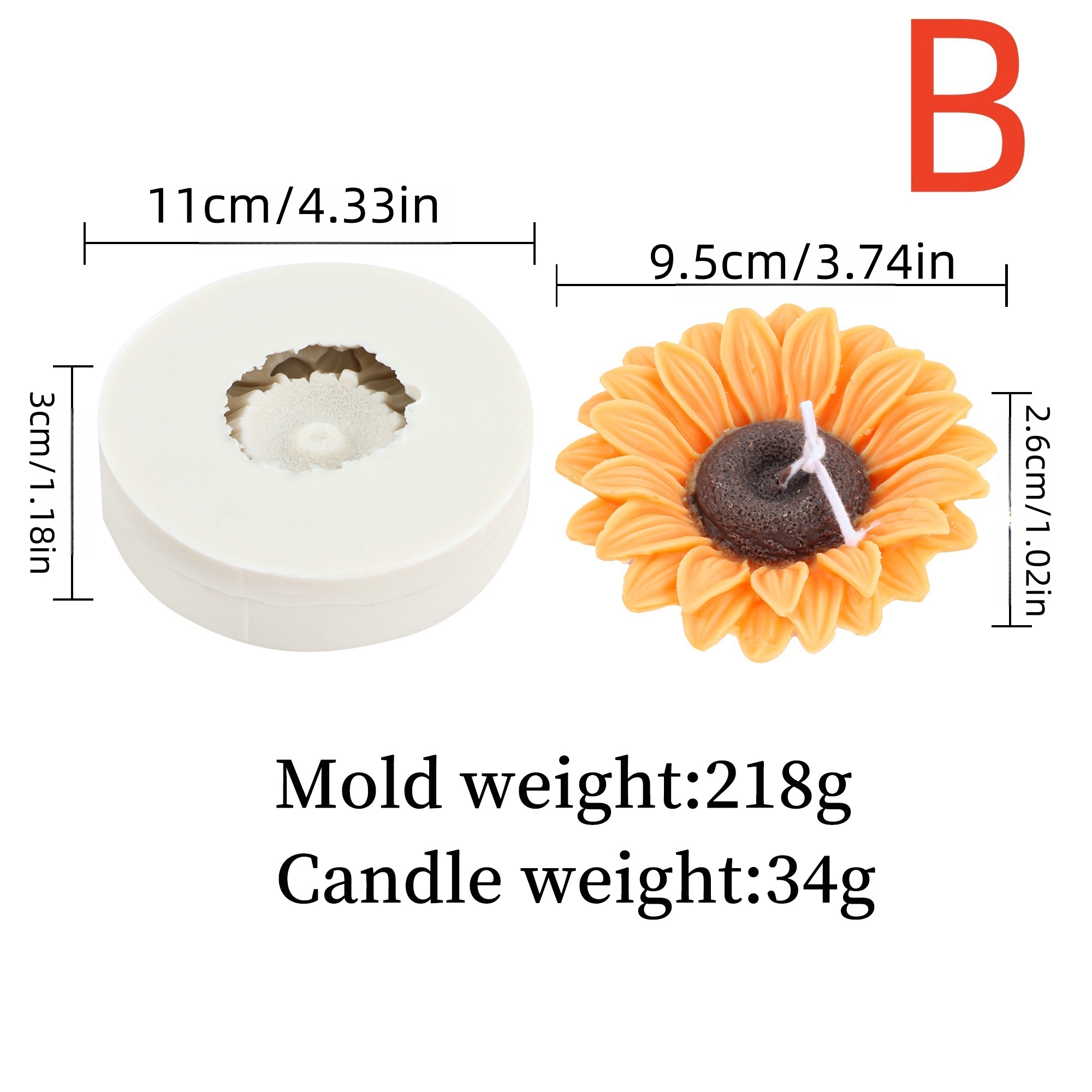3D Sunflower Candle Mold Silic - Resin Art Clay ulasan dan harga