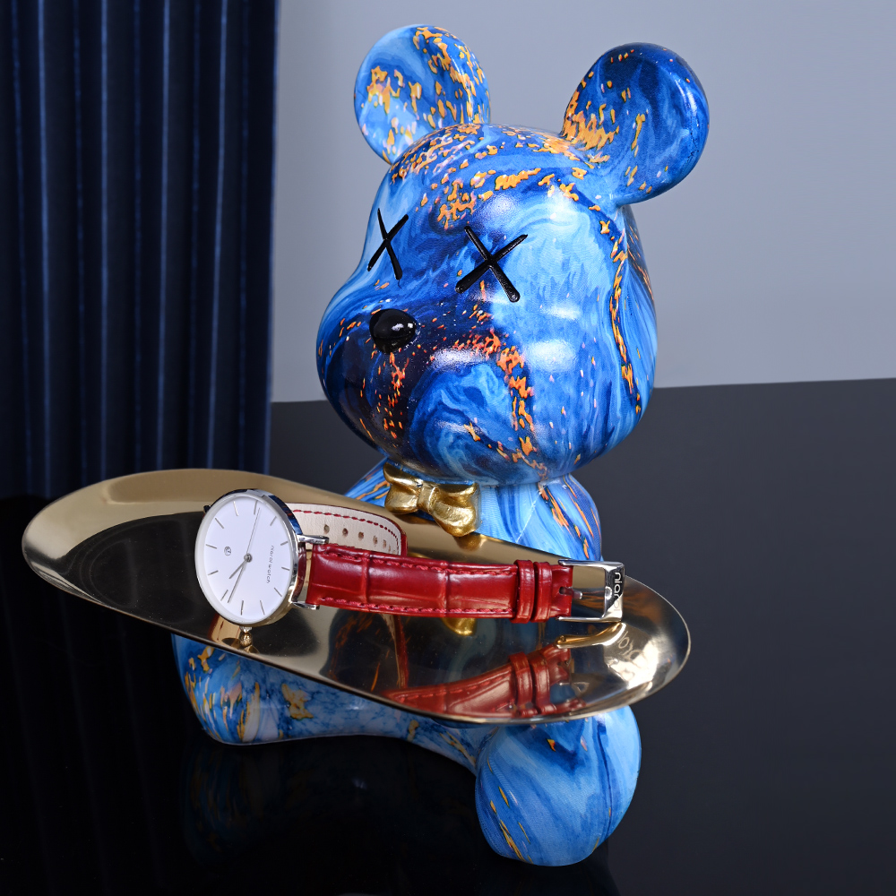 Colorful Bear Statues and Scul - Resin Art Table ulasan dan harga