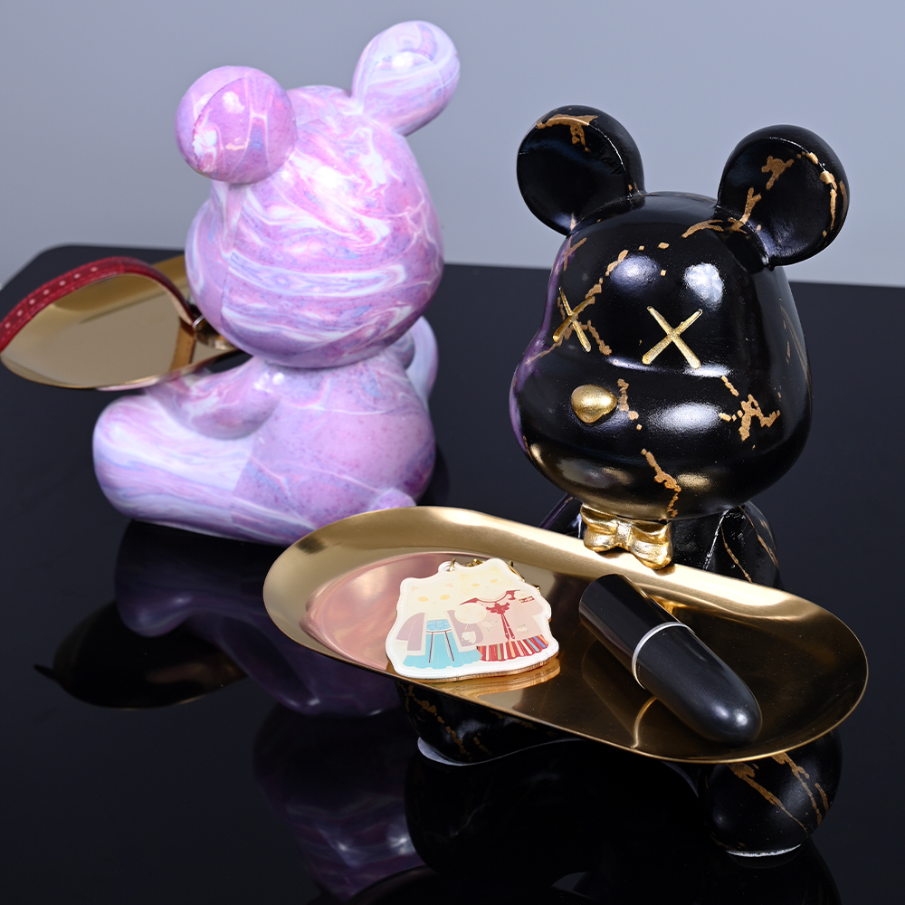 Colorful Bear Statues and Scul - Resin Art Table ulasan dan harga