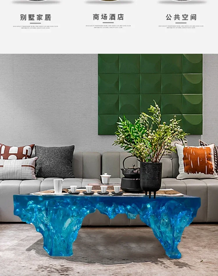 Transparent Island Villa Bar H - Resin Art Coffee Table ulasan dan harga