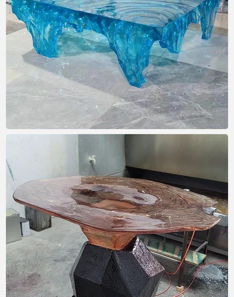 Transparent Island Villa Bar H - Resin Art Coffee Table ulasan dan harga