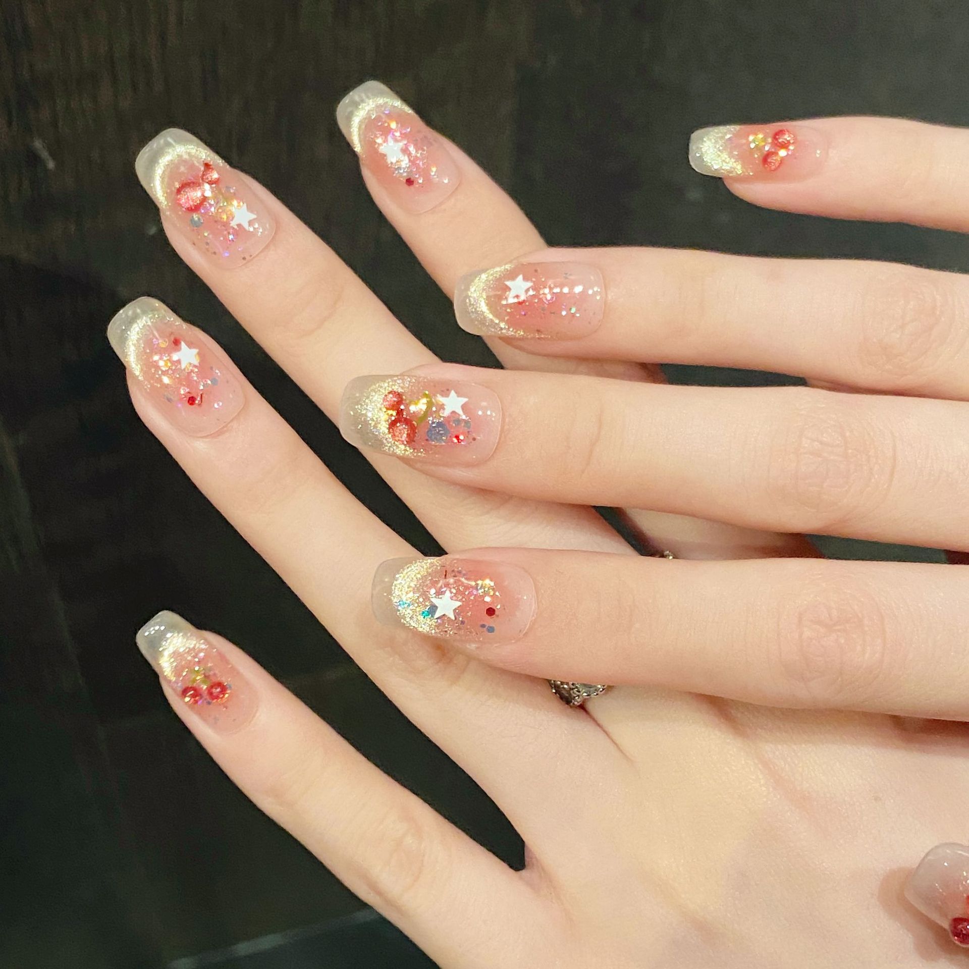 10pcs Sweet Cherry Press On Na - Resin Art Glitter ulasan dan harga
