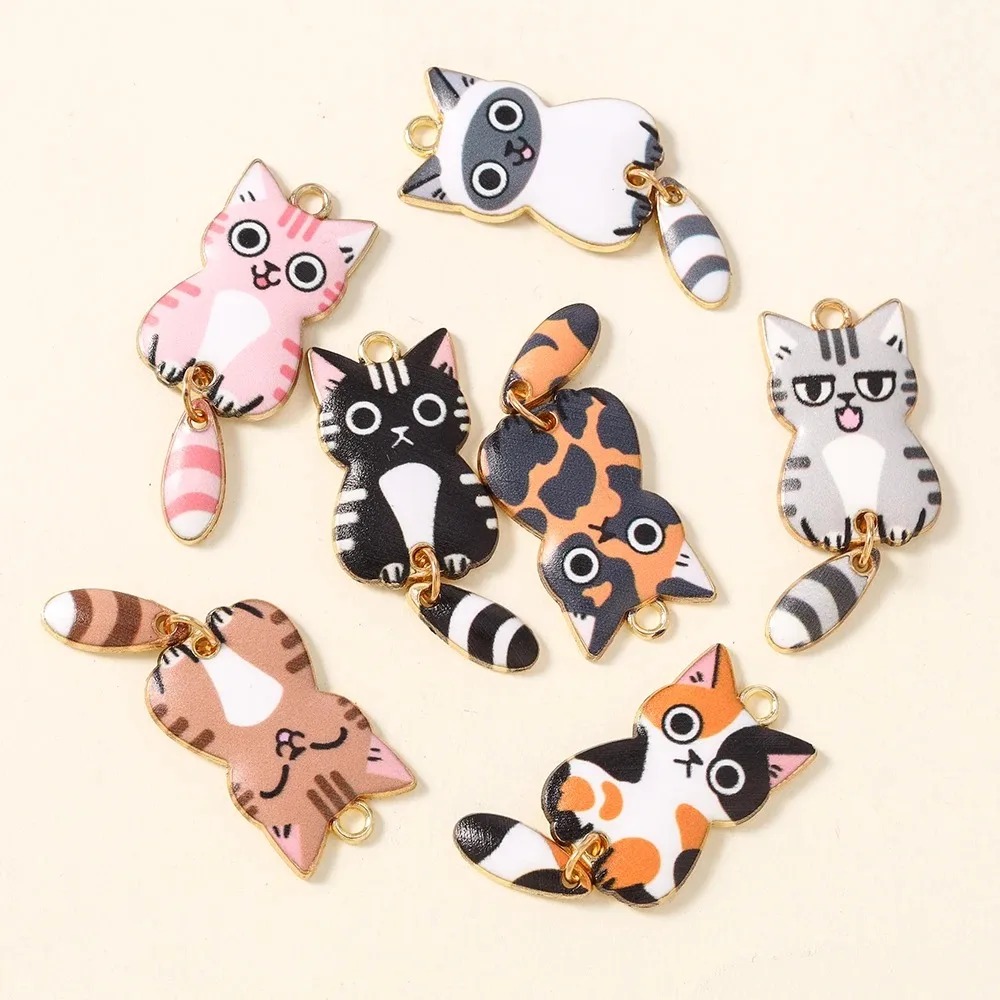 10Pcs 16×39mm Cute Cartoon Cat - Resin Art Box ulasan dan harga