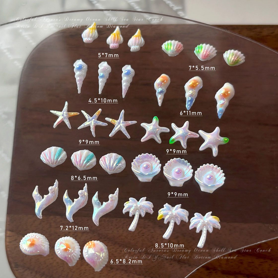 50pc Summer Beach Nail Rhinest - Resin Art Beach Theme ulasan dan harga