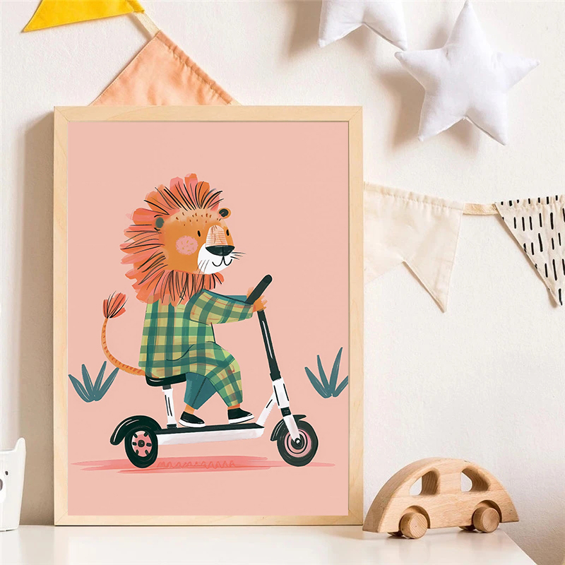 Dog Airplane Lion in Car Anima - Resin Art On Canvas ulasan dan harga