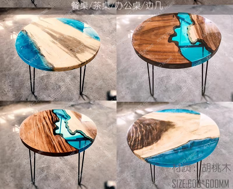 Creative art dining table epox - Resin Art Coffee Table ulasan dan harga
