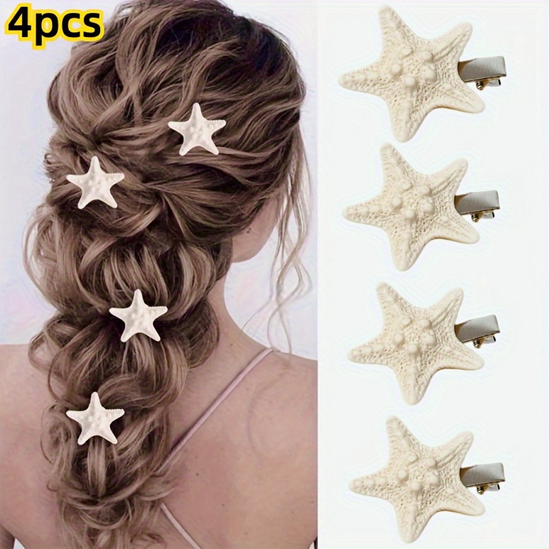 Set of 4 Elegant Starfish Hair - Resin Art Beach Theme ulasan dan harga