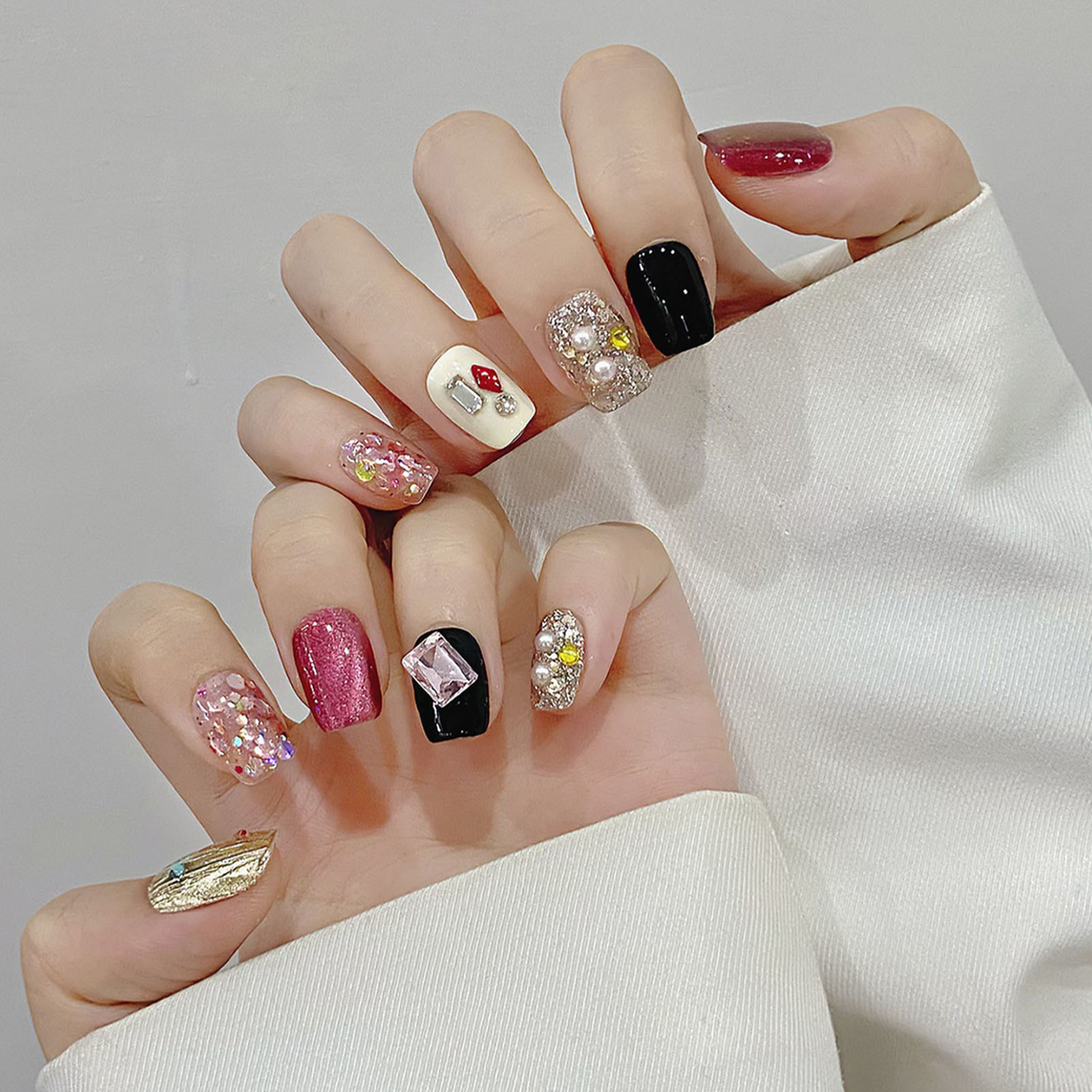 Handmade Press on Nails Glitte - Resin Art Glitter ulasan dan harga