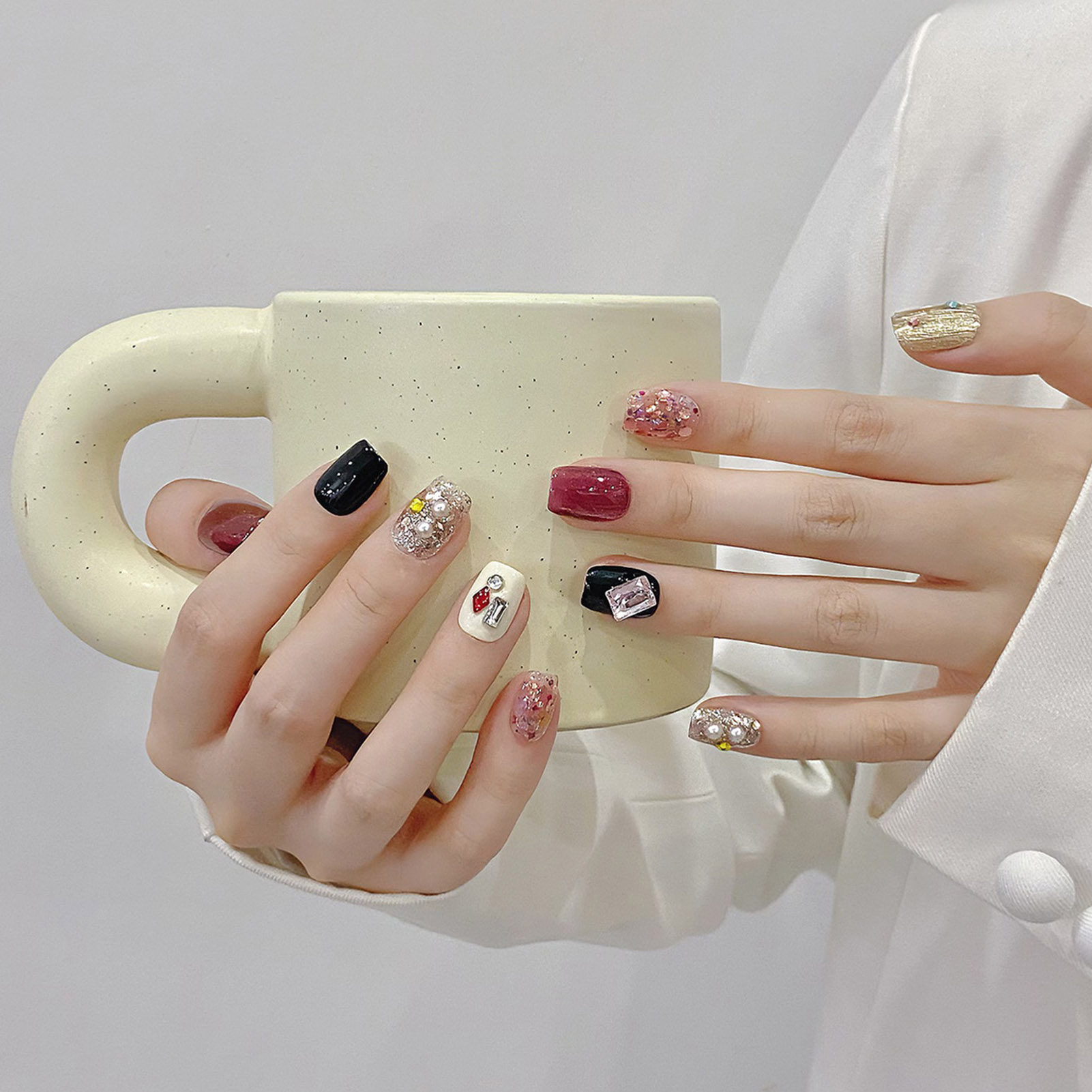 Handmade Press on Nails Glitte - Resin Art Glitter ulasan dan harga