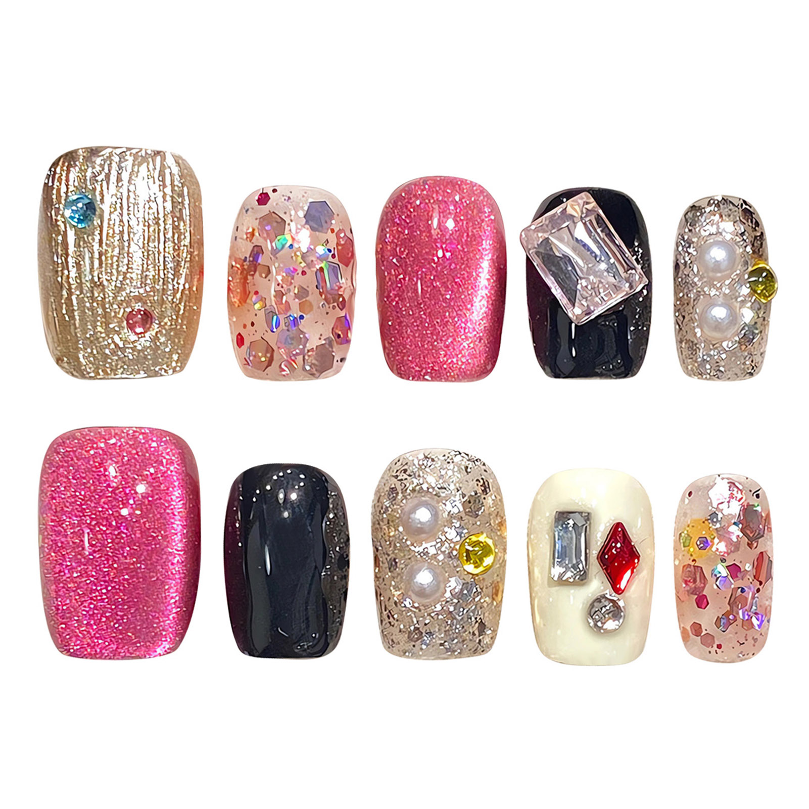 Handmade Press on Nails Glitte - Resin Art Glitter ulasan dan harga