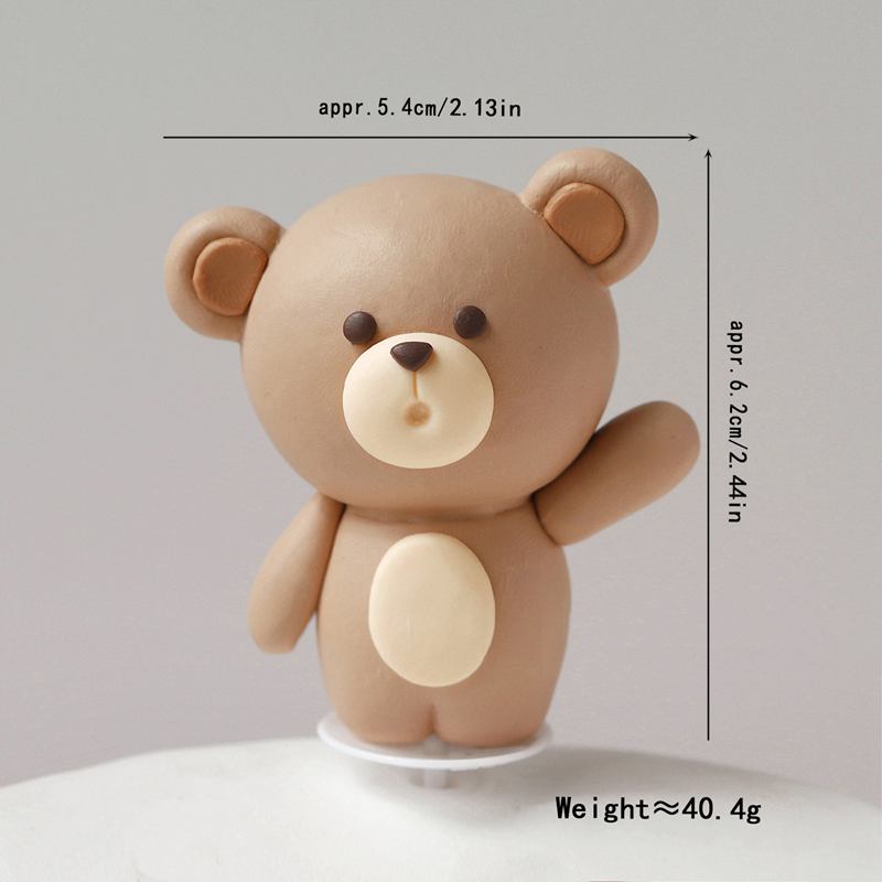 Soft Clay Cute Bear Cake Toppe - Resin Art Clay ulasan dan harga