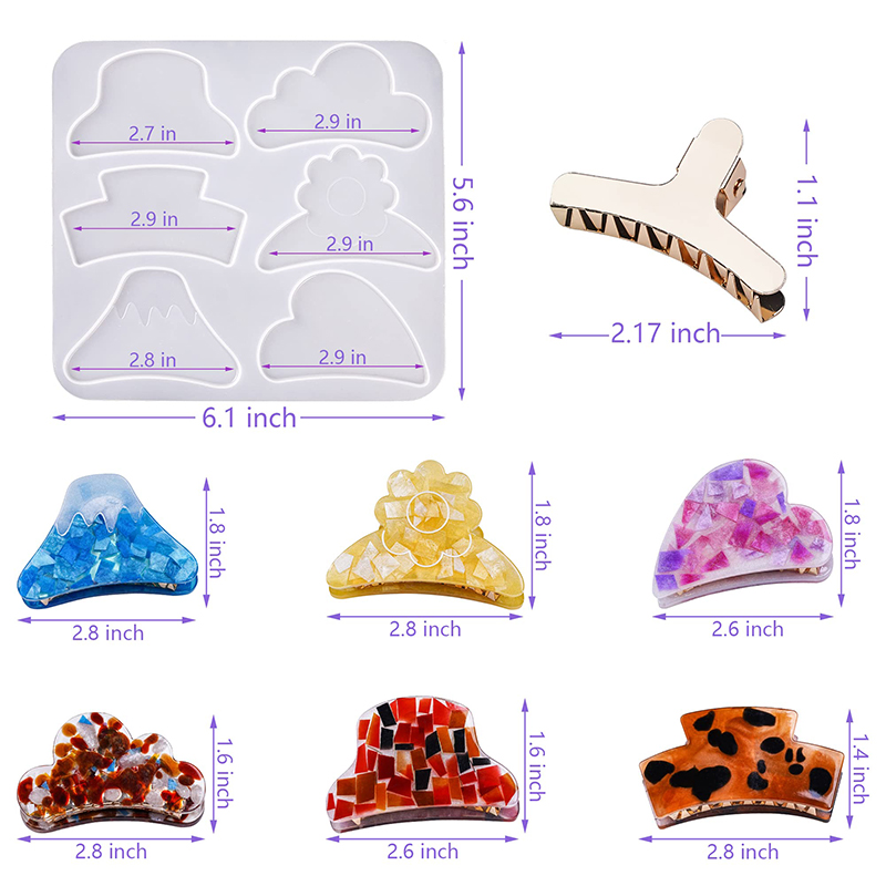 Hair Claw Clips Silicone Resin - Resin Art Glue ulasan dan harga