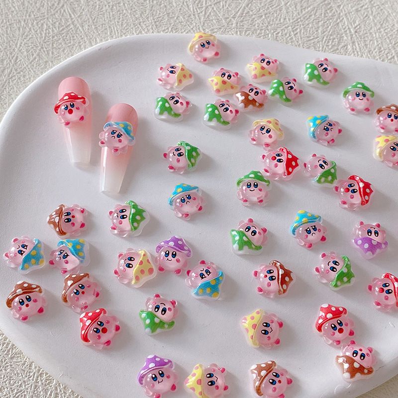2/10/20pcs Kirby Nail Charms 3 - Resin Art Workshop ulasan dan harga
