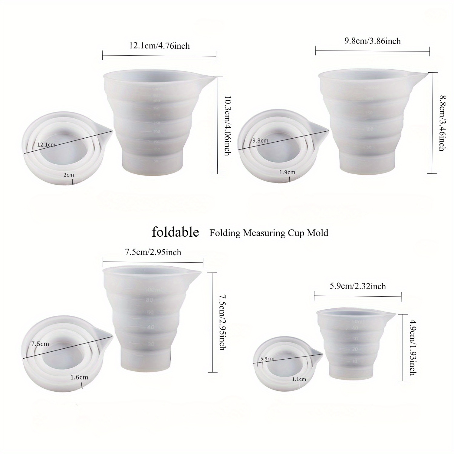 50-500ml Foldable Silicone Mea - Resin Mixing Cup ulasan dan harga
