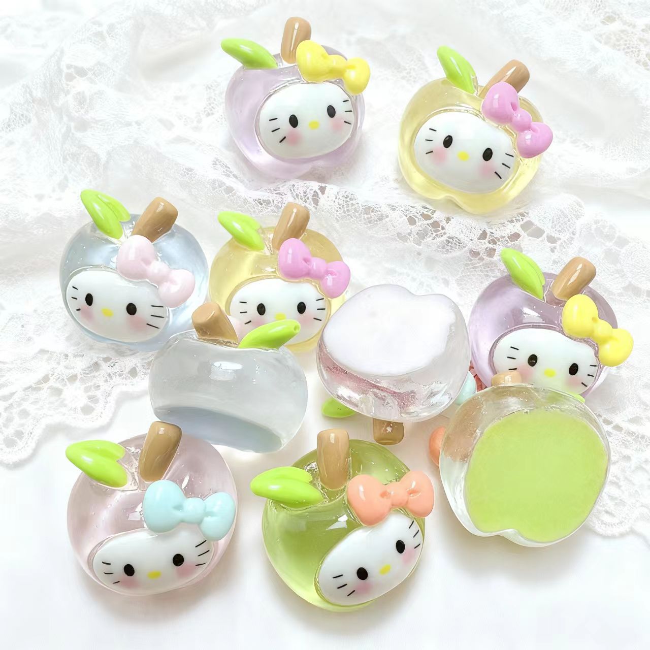 10/100pcsLuminous Apple Hello  - Resin Art Phone Case ulasan dan harga