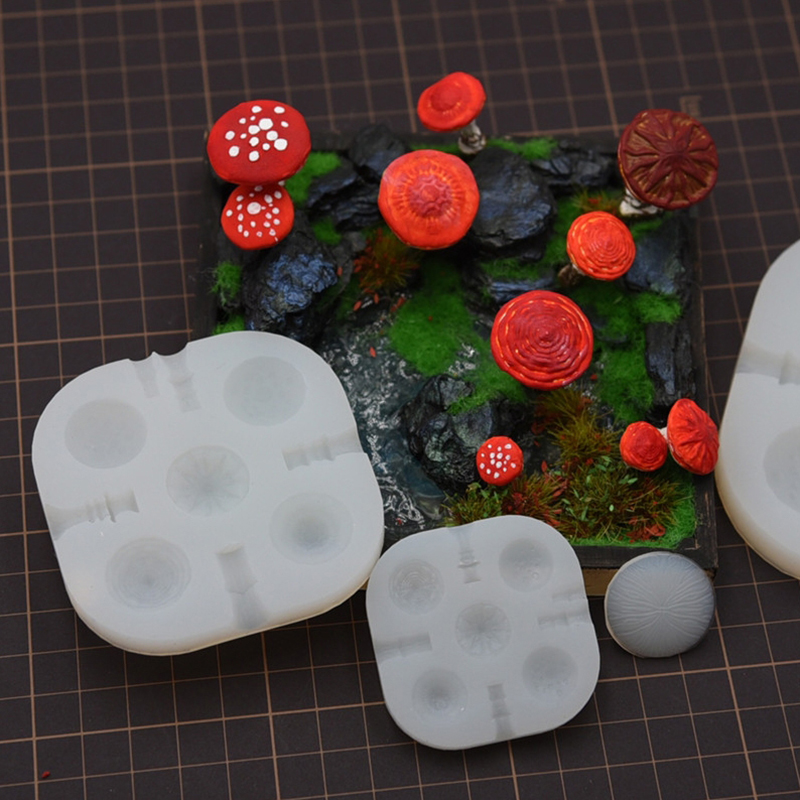 2pcs/set Mini Mushroom Silicon - Resin Art Clay ulasan dan harga