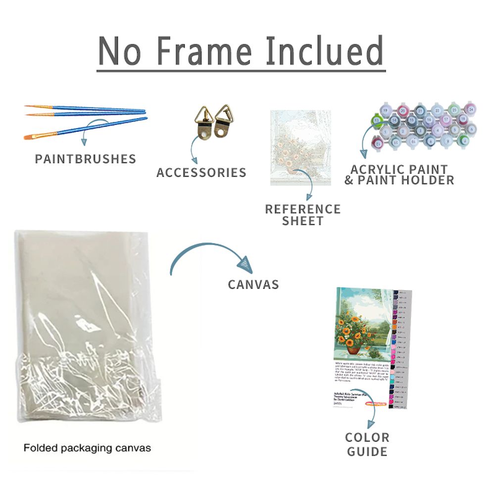 Paintings By Number Flower Sce - Resin Art On Canvas ulasan dan harga