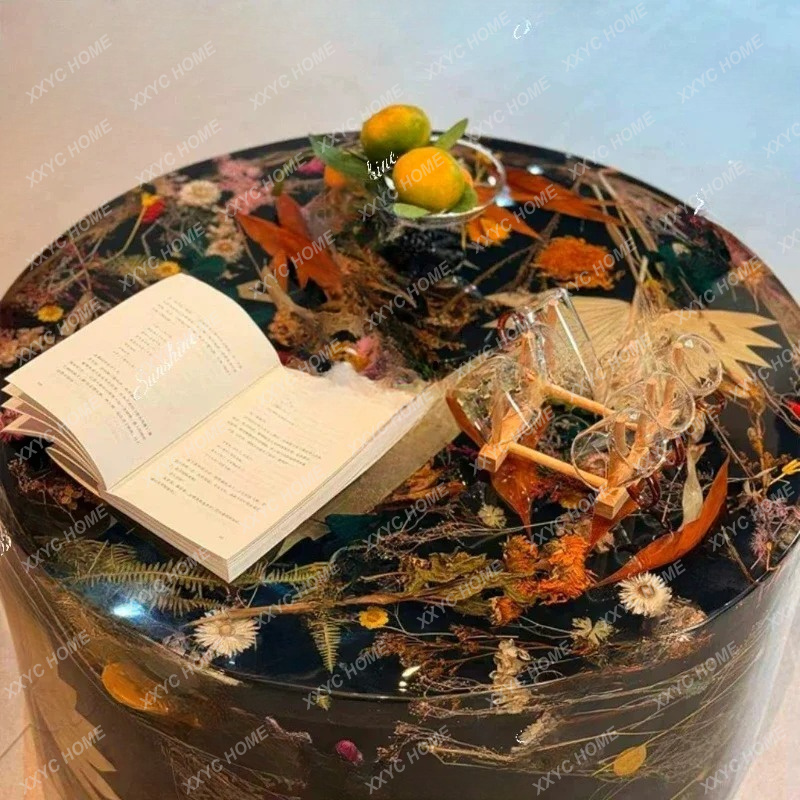 LLight luxury high-end sense r - Resin Art Coffee Table ulasan dan harga