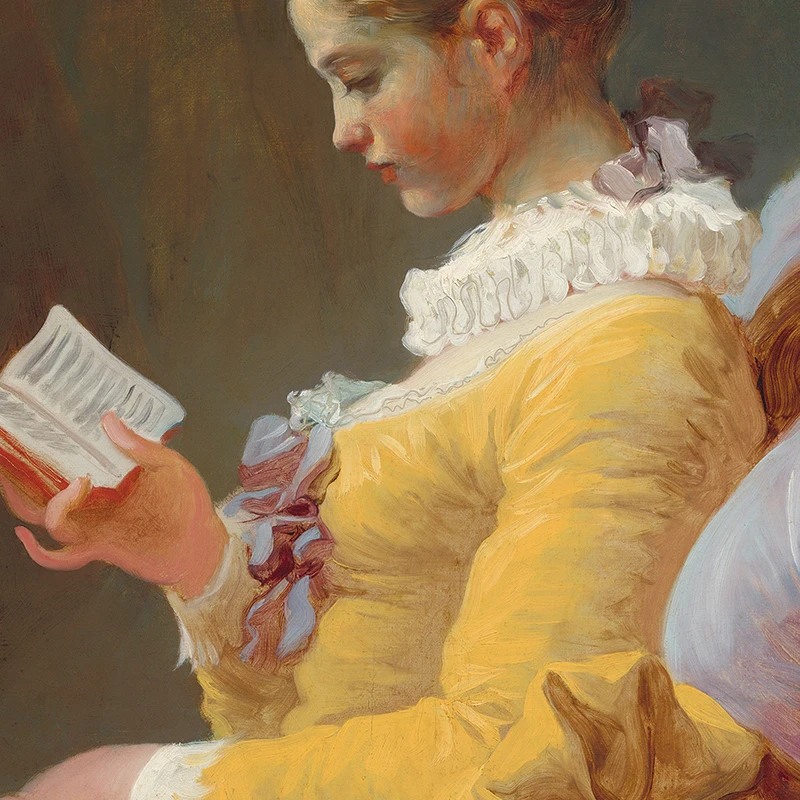 Girl Reading Vintage Oil Paint - Resin Art On Canvas ulasan dan harga