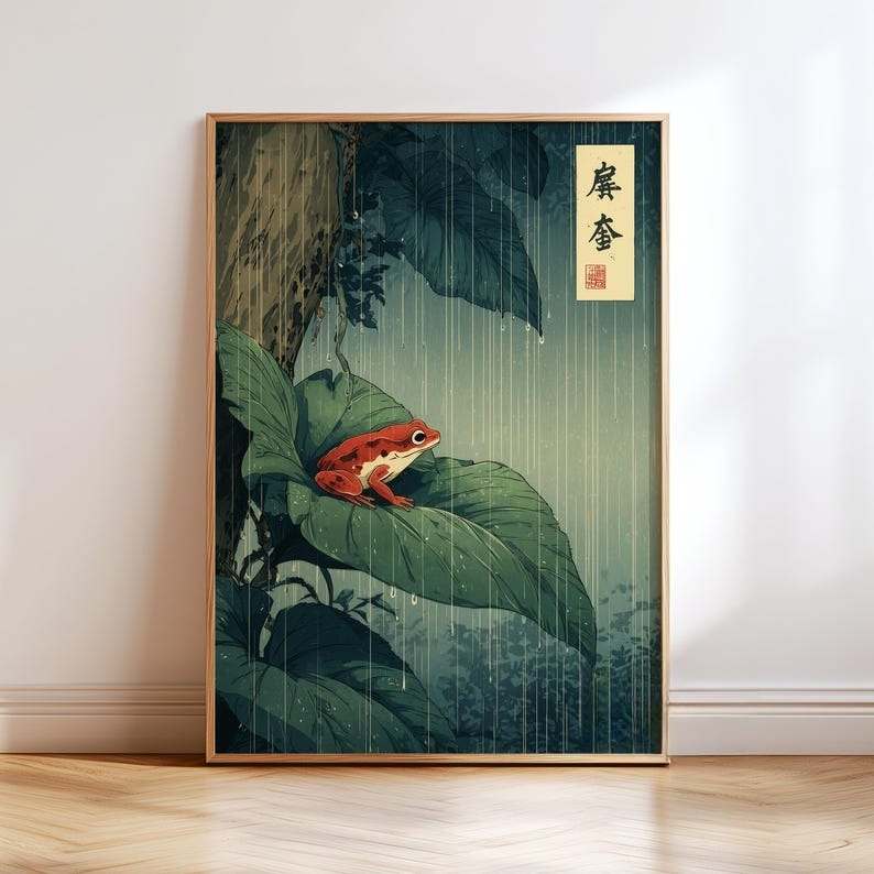 Frameless ,1pc Japanese Frog C - Resin Art On Canvas ulasan dan harga