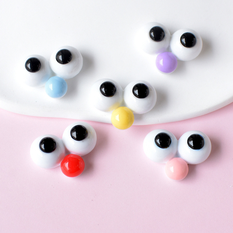 10Pcs Cute Eyes Flatback Resin - Resin Art Phone Case ulasan dan harga