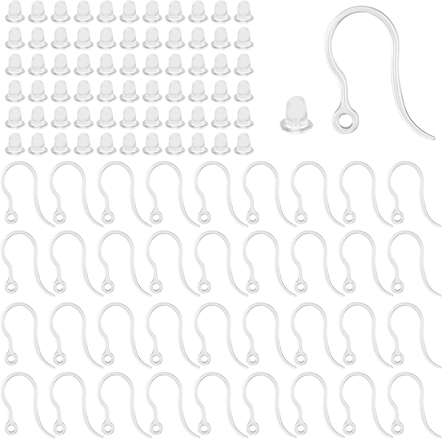 40pcs Clear Plastic Earring Ho - Resin Art Box ulasan dan harga