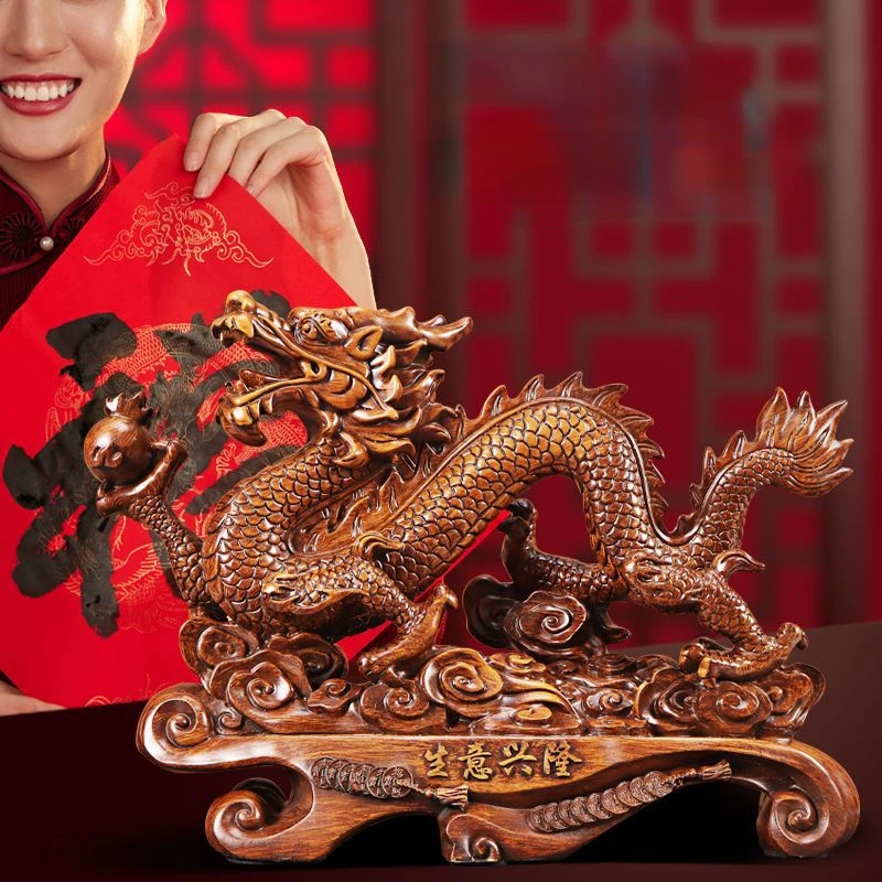 Lucky Dragon Ornaments To Attr - Resin Art Furniture ulasan dan harga