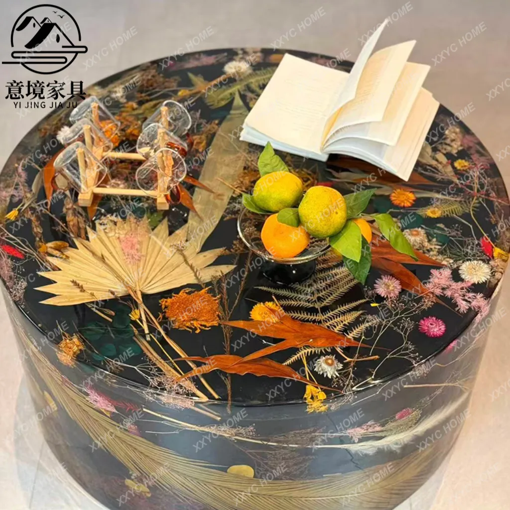 LLight luxury high-end sense r - Resin Art Coffee Table ulasan dan harga