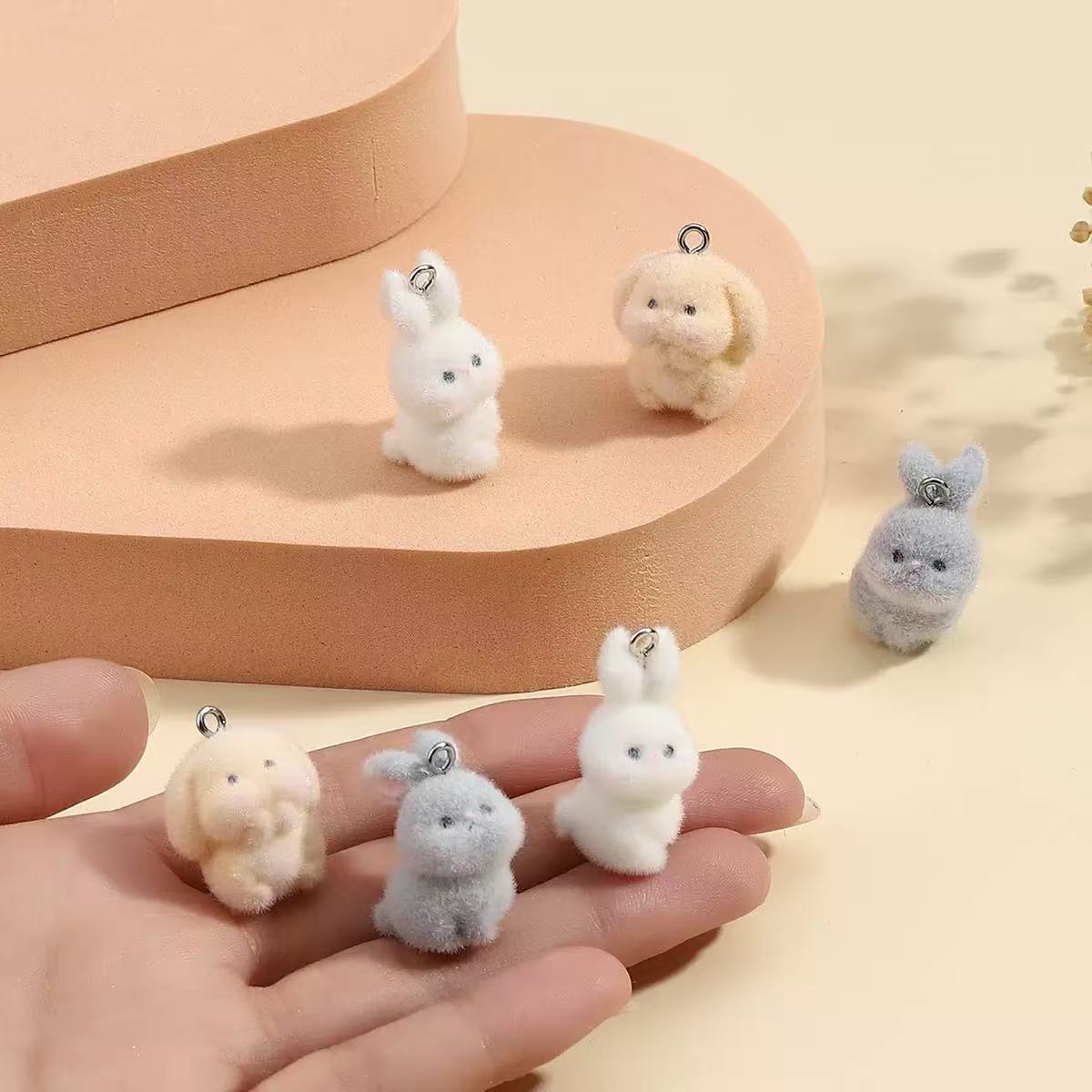 10pcs Flocking Little Rabbit R - Resin Art Box ulasan dan harga