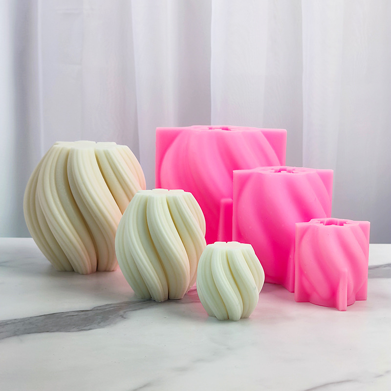 Geometric Striped Column Candl - Resin Art Furniture ulasan dan harga