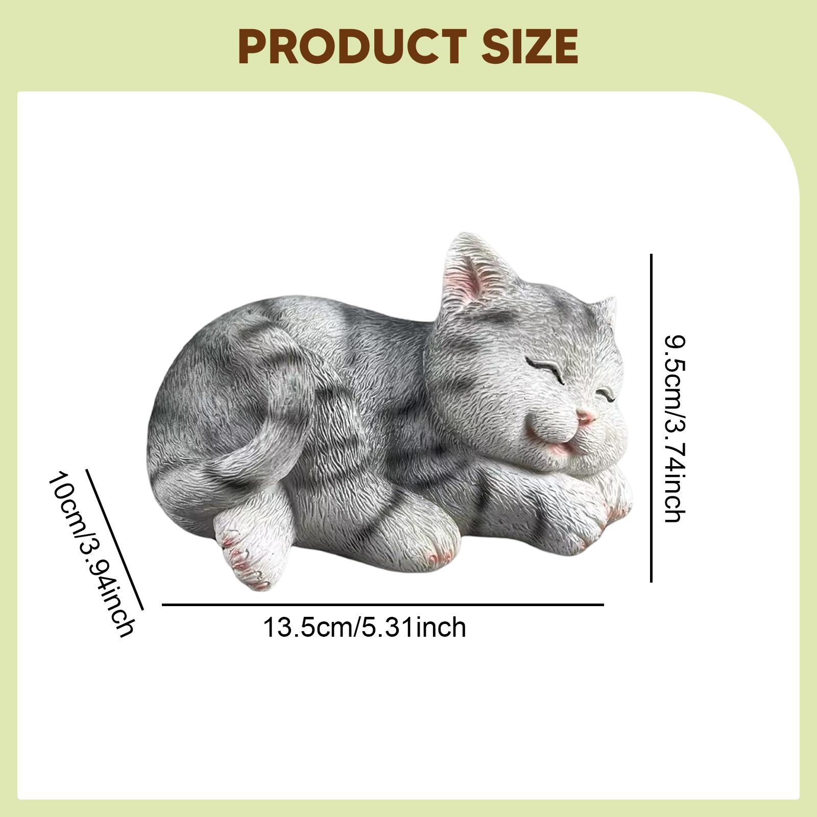Cat Figurine Garden Statue Cre - Resin Art Table ulasan dan harga